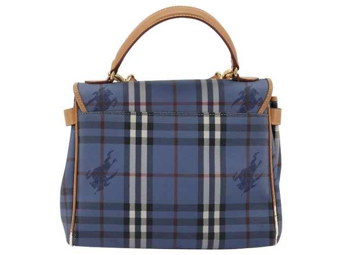 Borsa Burberry in PVC 2way Blu Oro Auth 179143 D'oro - vista 2
