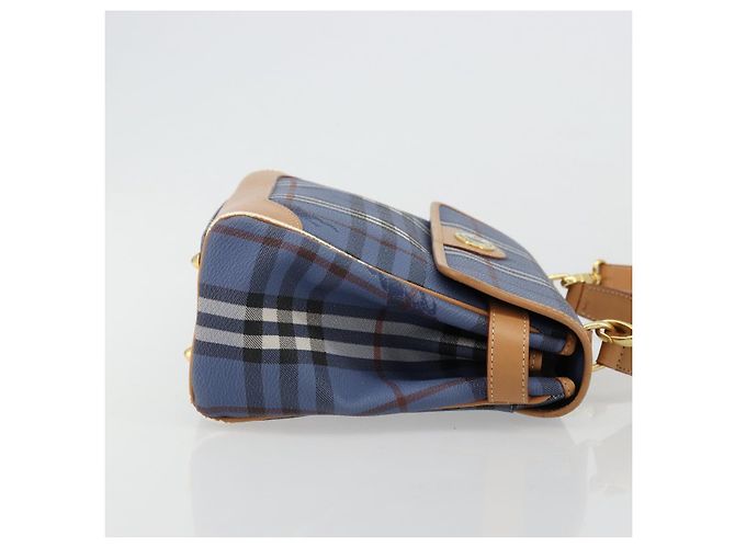 Borsa Burberry in PVC 2way Blu Oro Auth 179143 D'oro - vista 3