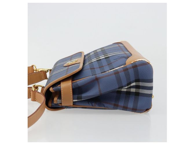 Borsa Burberry in PVC 2way Blu Oro Auth 179143 D'oro - vista 4