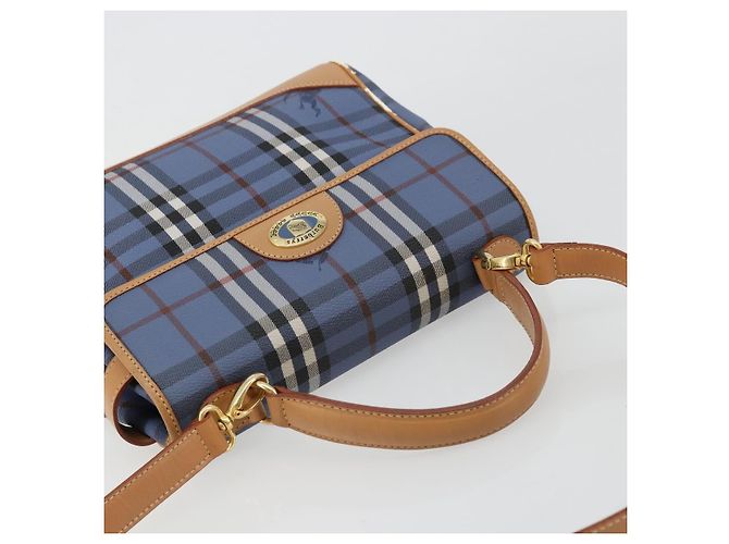 Borsa Burberry in PVC 2way Blu Oro Auth 179143 D'oro - vista 6