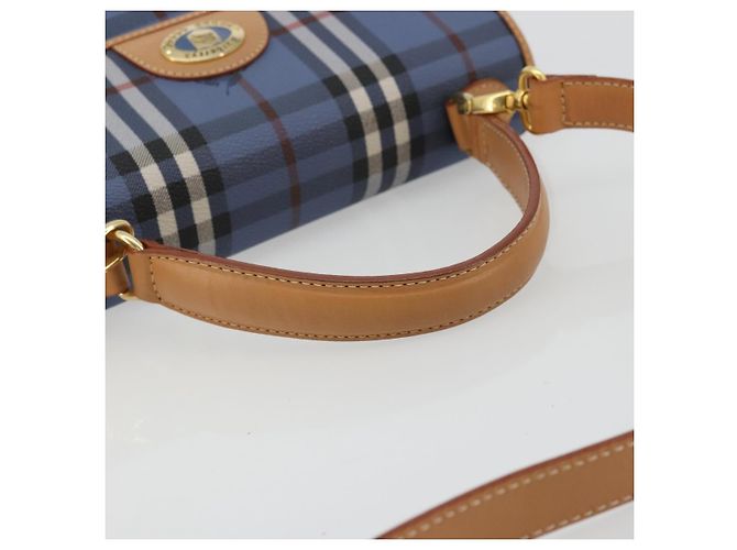 Borsa Burberry in PVC 2way Blu Oro Auth 179143 D'oro - vista 7