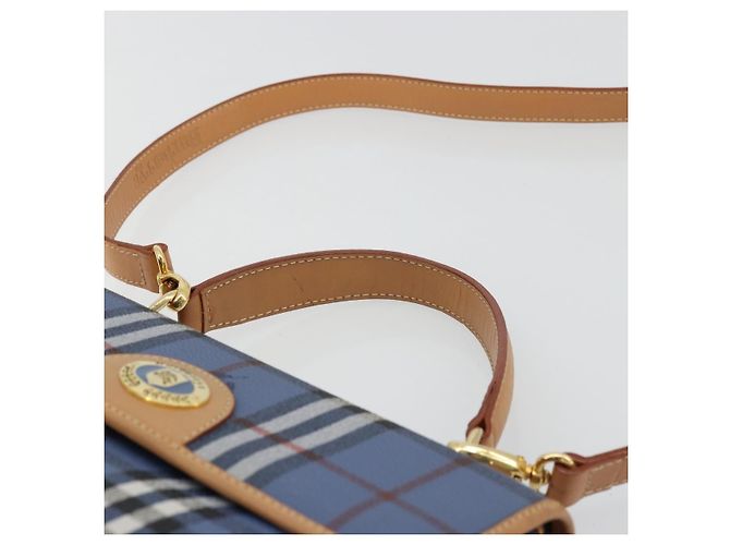 Borsa Burberry in PVC 2way Blu Oro Auth 179143 D'oro - vista 8