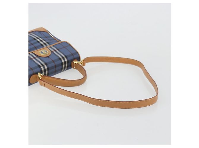 Borsa Burberry in PVC 2way Blu Oro Auth 179143 D'oro - vista 9