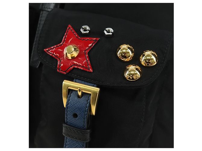 Zaino PRADA Robot Nylon Nero Argento Auth 176514SAV - vista 20