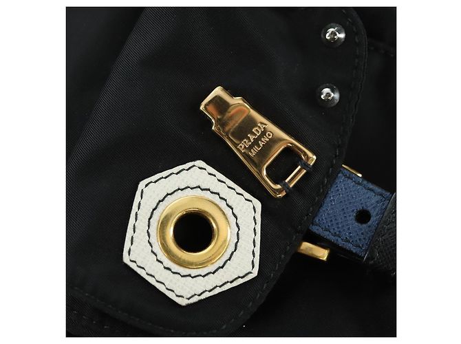 Zaino PRADA Robot Nylon Nero Argento Auth 176514SAV - vista 23