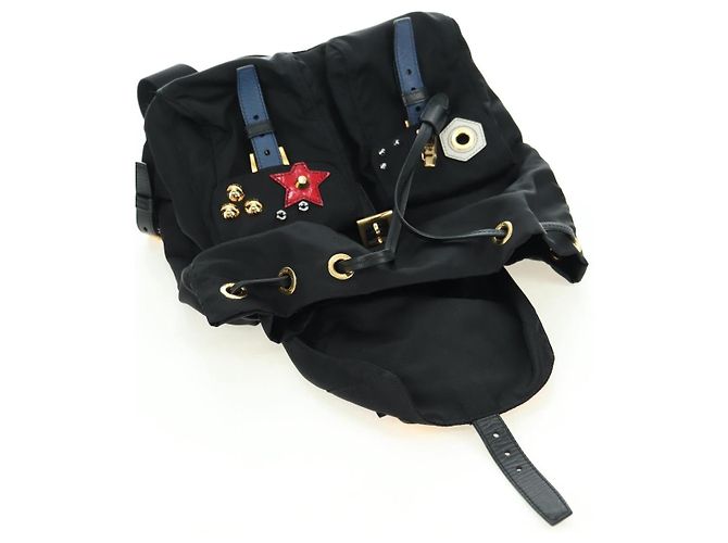 Zaino PRADA Robot Nylon Nero Argento Auth 176514SAV - vista 26