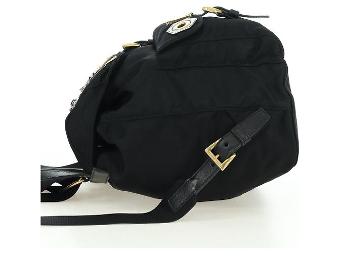 Zaino PRADA Robot Nylon Nero Argento Auth 176514SAV - vista 3