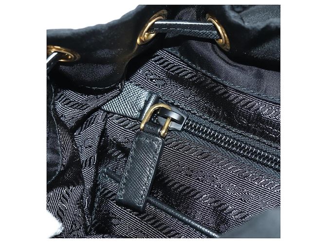 Zaino PRADA Robot Nylon Nero Argento Auth 176514SAV - vista 31