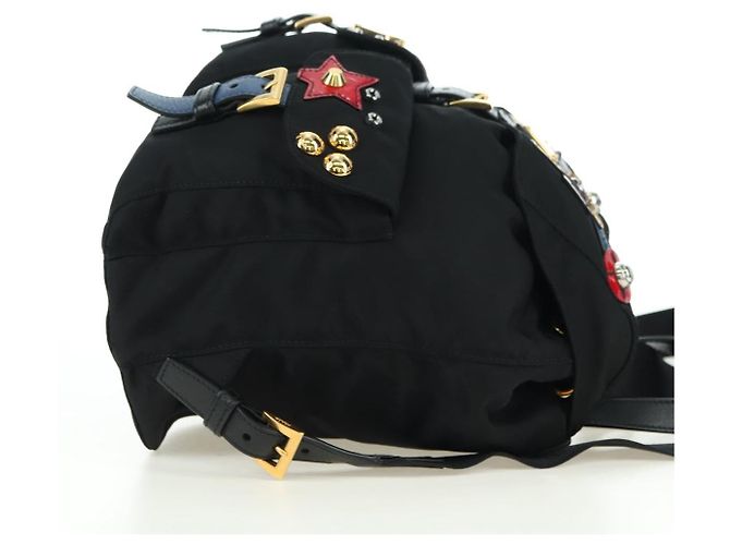 Zaino PRADA Robot Nylon Nero Argento Auth 176514SAV - vista 4