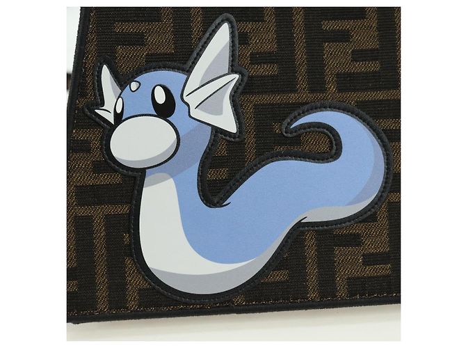 FENDI x FRGMT x POKMON Zucca Peek A Boo Dratini Bag 2way Brown Auth 167302SM Marrone Nero - vista 20
