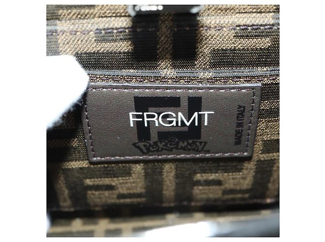 FENDI x FRGMT x POKMON Zucca Peek A Boo Dratini Bag 2way Brown Auth 167302SM Marrone Nero - vista 25