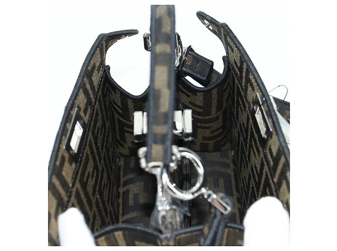 FENDI x FRGMT x POKMON Zucca Peek A Boo Dratini Bag 2way Brown Auth 167302SM Marrone Nero - vista 27