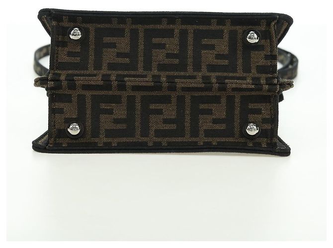 FENDI x FRGMT x POKMON Zucca Peek A Boo Dratini Bag 2way Brown Auth 167302SM Marrone Nero - vista 5