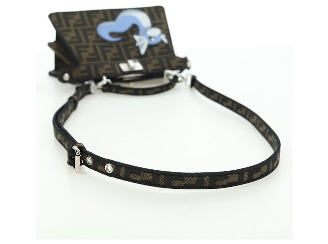 FENDI x FRGMT x POKMON Zucca Peek A Boo Dratini Bag 2way Brown Auth 167302SM Marrone Nero - vista 8