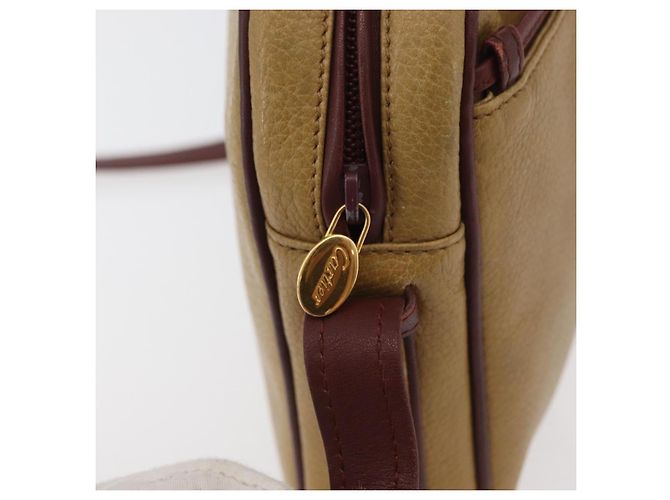 Borsa a Spalla CARTIER in Pelle Beige Oro Auth hk3696A D'oro - vista 10
