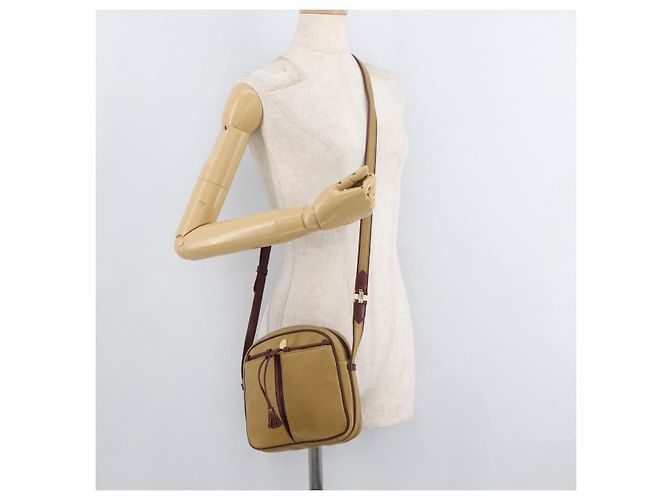 Borsa a Spalla CARTIER in Pelle Beige Oro Auth hk3696A D'oro - vista 24