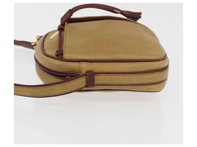 Borsa a Spalla CARTIER in Pelle Beige Oro Auth hk3696A D'oro - vista 4