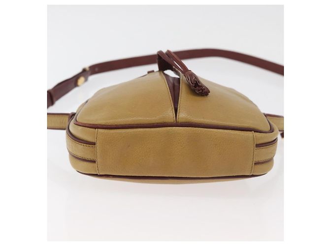 Borsa a Spalla CARTIER in Pelle Beige Oro Auth hk3696A D'oro - vista 5