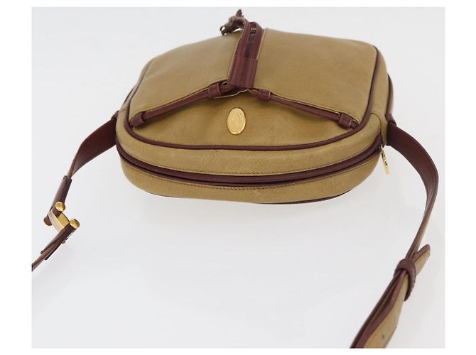 Borsa a Spalla CARTIER in Pelle Beige Oro Auth hk3696A D'oro - vista 6