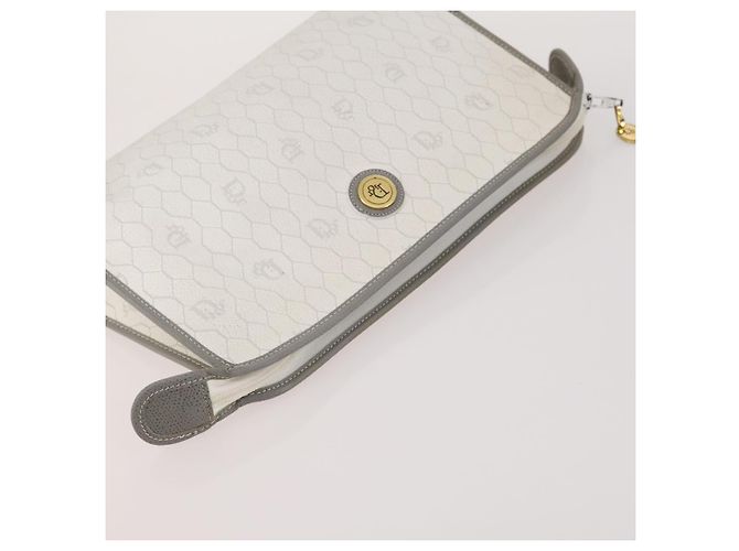 Clutch Christian Dior Honeycomb Canvas PVC 3 Set White Black Auth fm5350 Nero Bianco - vista 11