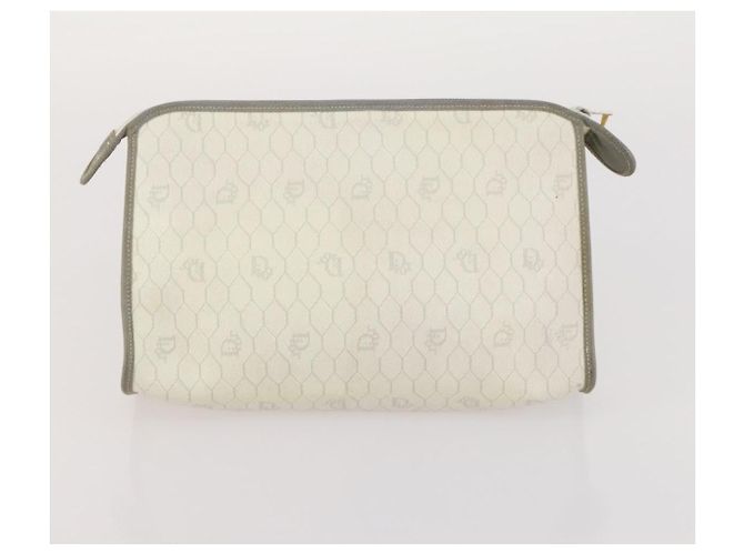 Clutch Christian Dior Honeycomb Canvas PVC 3 Set White Black Auth fm5350 Nero Bianco - vista 15