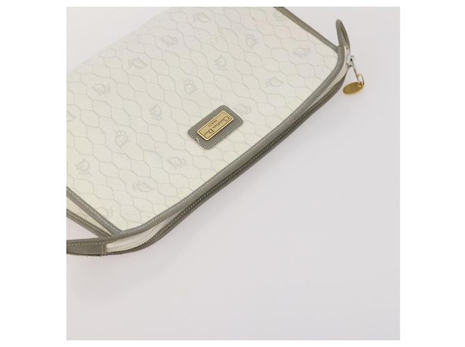 Clutch Christian Dior Honeycomb Canvas PVC 3 Set White Black Auth fm5350 Nero Bianco - vista 17