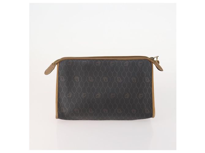 Clutch Christian Dior Honeycomb Canvas PVC 3 Set White Black Auth fm5350 Nero Bianco - vista 3
