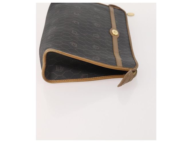 Clutch Christian Dior Honeycomb Canvas PVC 3 Set White Black Auth fm5350 Nero Bianco - vista 4