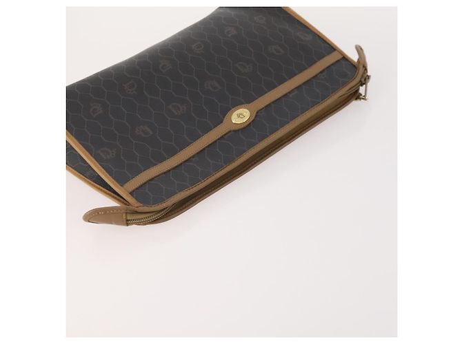 Clutch Christian Dior Honeycomb Canvas PVC 3 Set White Black Auth fm5350 Nero Bianco - vista 5