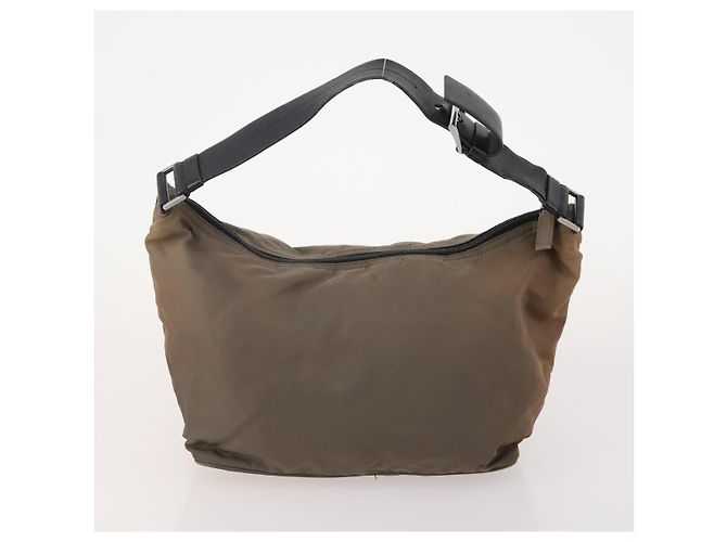 PRADA Schultertasche Canvas Nylon Leder 3er Set Braun Weiß Authentisch bs34891 - Ansicht 12