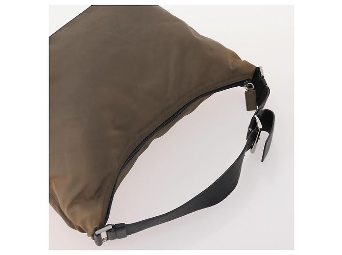 PRADA Schultertasche Canvas Nylon Leder 3er Set Braun Weiß Authentisch bs34891 - Ansicht 14