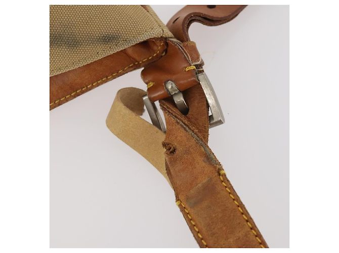 PRADA Schultertasche Canvas Nylon Leder 3er Set Braun Weiß Authentisch bs34891 - Ansicht 23