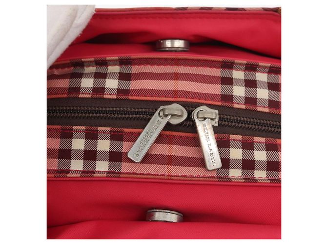 Borsa BURBERRY Nova Check Blue Label Nylon Rosa Argento Auth 180079 - vista 10