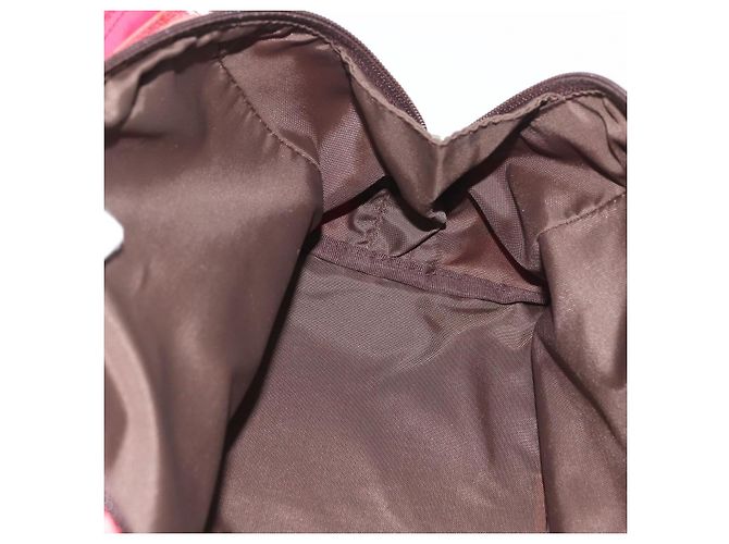 Borsa BURBERRY Nova Check Blue Label Nylon Rosa Argento Auth 180079 - vista 18