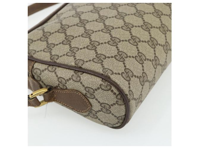 Borsa GUCCI GG Supreme Web Sherry Line PVC Beige Oro 56 02 087 Auth 178729 D'oro - vista 16