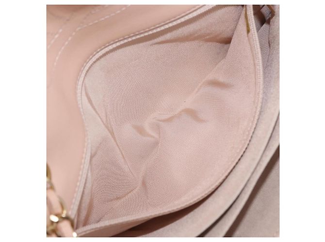 CHANEL Matelasse Chain Shoulder Bag Patent leather Beige Gold CC Auth 179868A D'oro - vista 11