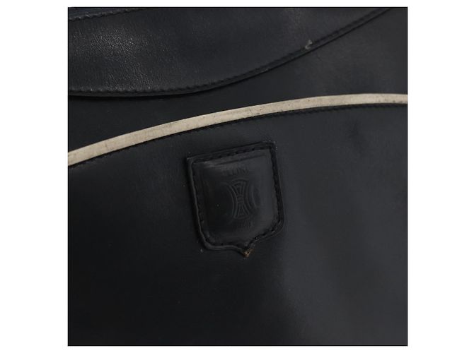 Céline CELINE Schultertasche aus Leder Schwarz Gold Auth 180163 Golden - Ansicht 18
