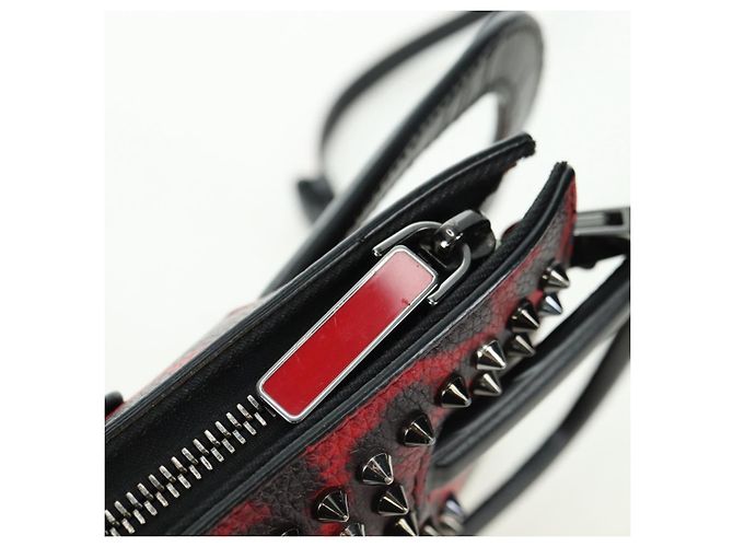 Borsa Christian Louboutin in pelle 2way Rosso Argento Auth bs35035V - vista 11