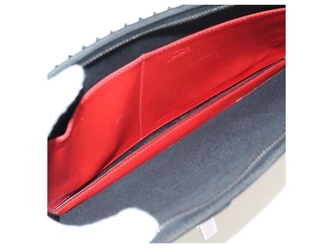 Borsa Christian Louboutin in pelle 2way Rosso Argento Auth bs35035V - vista 12
