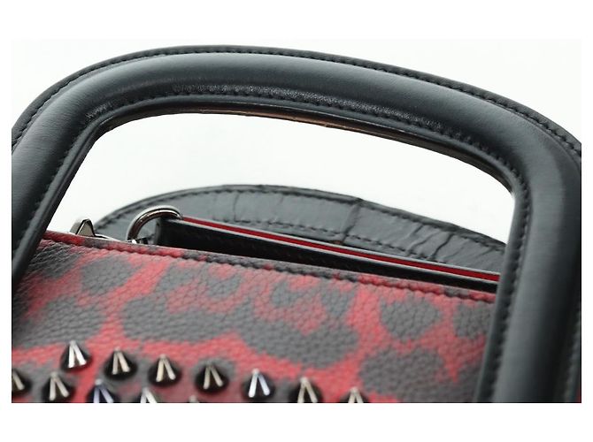 Borsa Christian Louboutin in pelle 2way Rosso Argento Auth bs35035V - vista 14