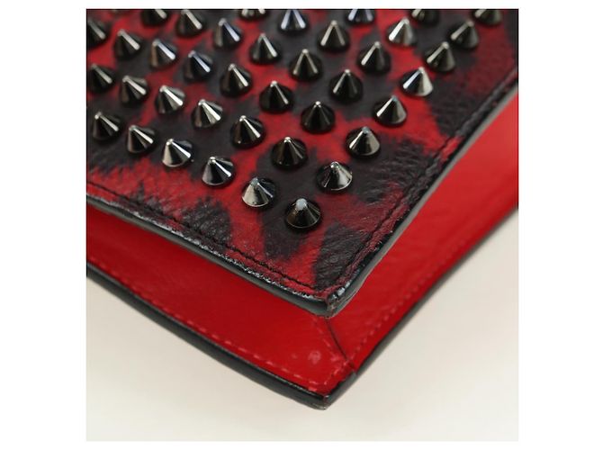 Borsa Christian Louboutin in pelle 2way Rosso Argento Auth bs35035V - vista 16