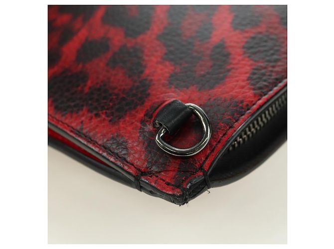 Borsa Christian Louboutin in pelle 2way Rosso Argento Auth bs35035V - vista 18