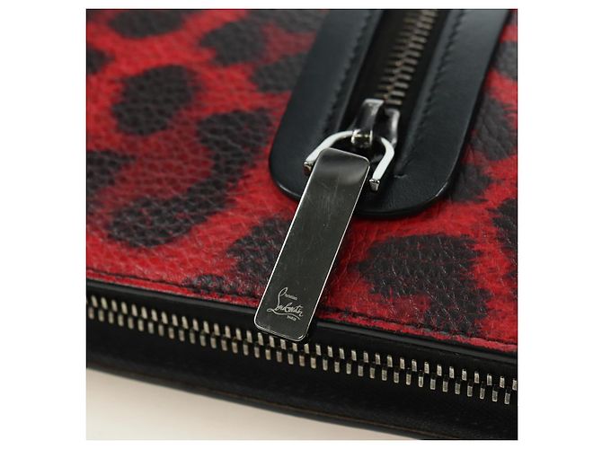 Borsa Christian Louboutin in pelle 2way Rosso Argento Auth bs35035V - vista 20
