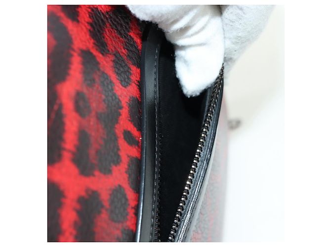 Borsa Christian Louboutin in pelle 2way Rosso Argento Auth bs35035V - vista 21