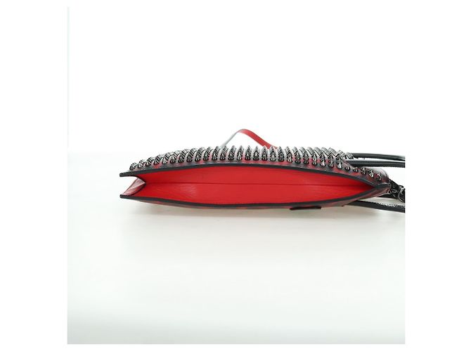 Borsa Christian Louboutin in pelle 2way Rosso Argento Auth bs35035V - vista 4