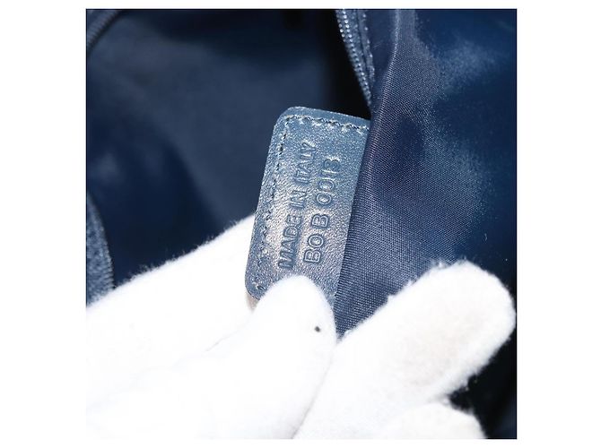 Borsa a tracolla Christian Dior Trotter Canvas Navy Silver Auth 179394A Argento Blu navy - vista 12