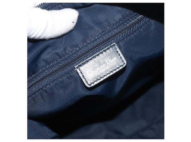 Borsa a tracolla Christian Dior Trotter Canvas Navy Silver Auth 179394A Argento Blu navy - vista 17
