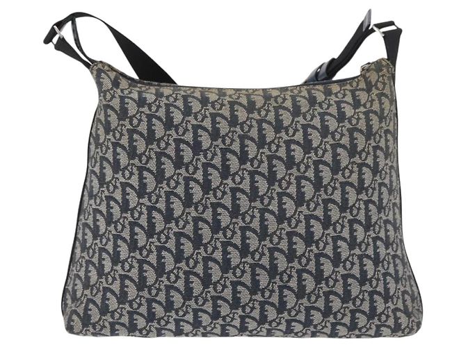 Borsa a tracolla Christian Dior Trotter Canvas Navy Silver Auth 179394A Argento Blu navy - vista 2