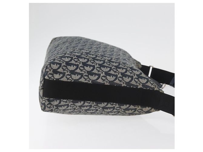Borsa a tracolla Christian Dior Trotter Canvas Navy Silver Auth 179394A Argento Blu navy - vista 3