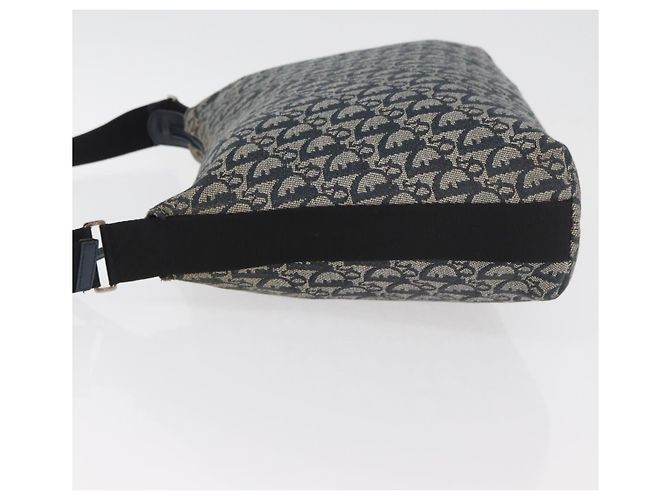 Borsa a tracolla Christian Dior Trotter Canvas Navy Silver Auth 179394A Argento Blu navy - vista 4